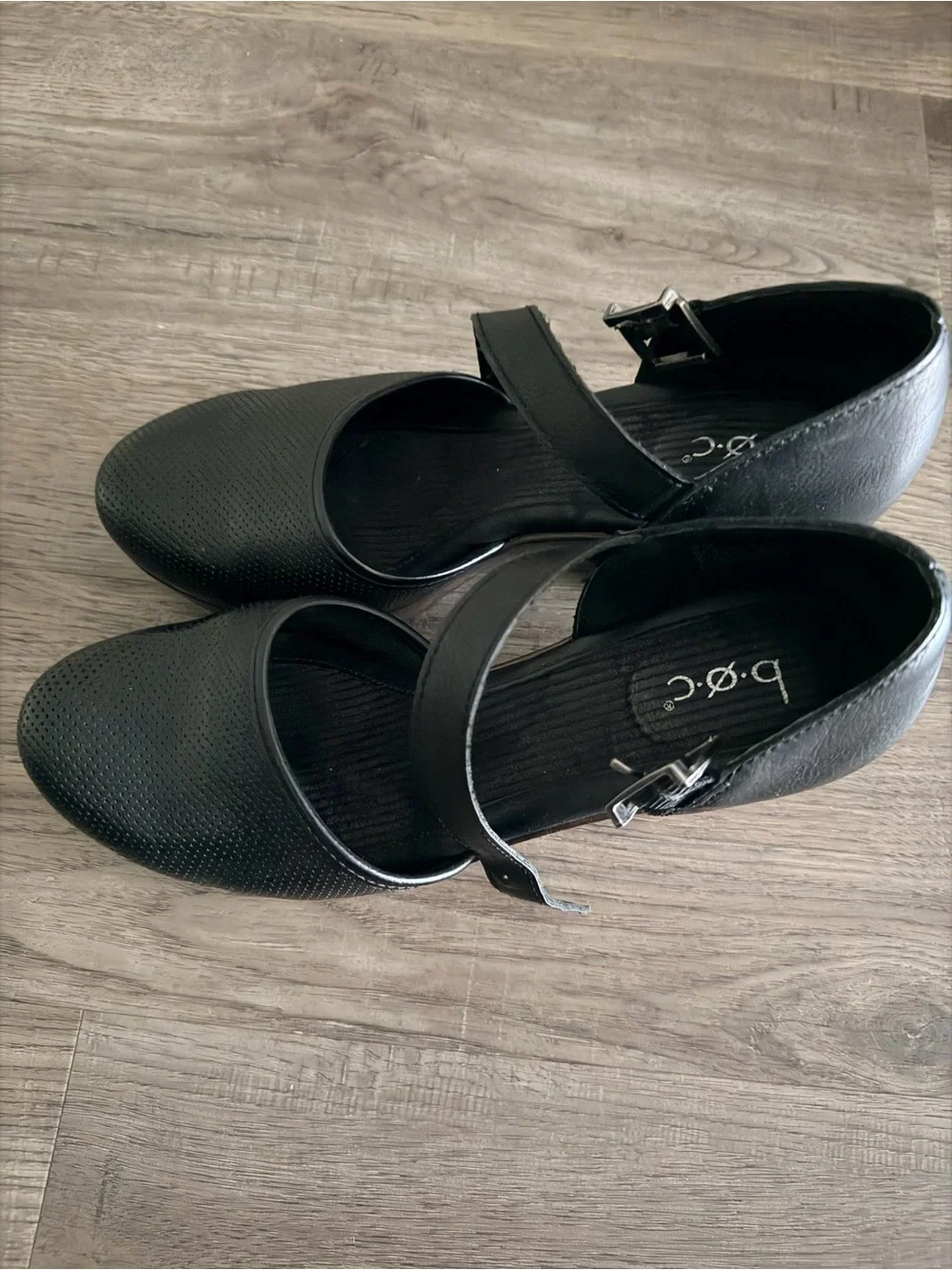 Black Mary Jane Flats with Ankle Strap